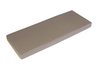 Cushion source - Custom cushion with Box edge, rounded corners, and welt.  Fabric: Outdura, Scoop Jute